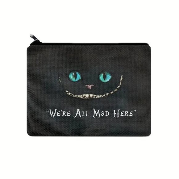 Cheshire Cat Makeup Bag Zipper Alice In Wonderland Rare NWT Use For Anything - Picture 1 of 3